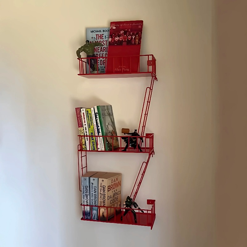 Fire Escape Ladder - Półka ścienna w stylu drabiny, 3-poziomowy