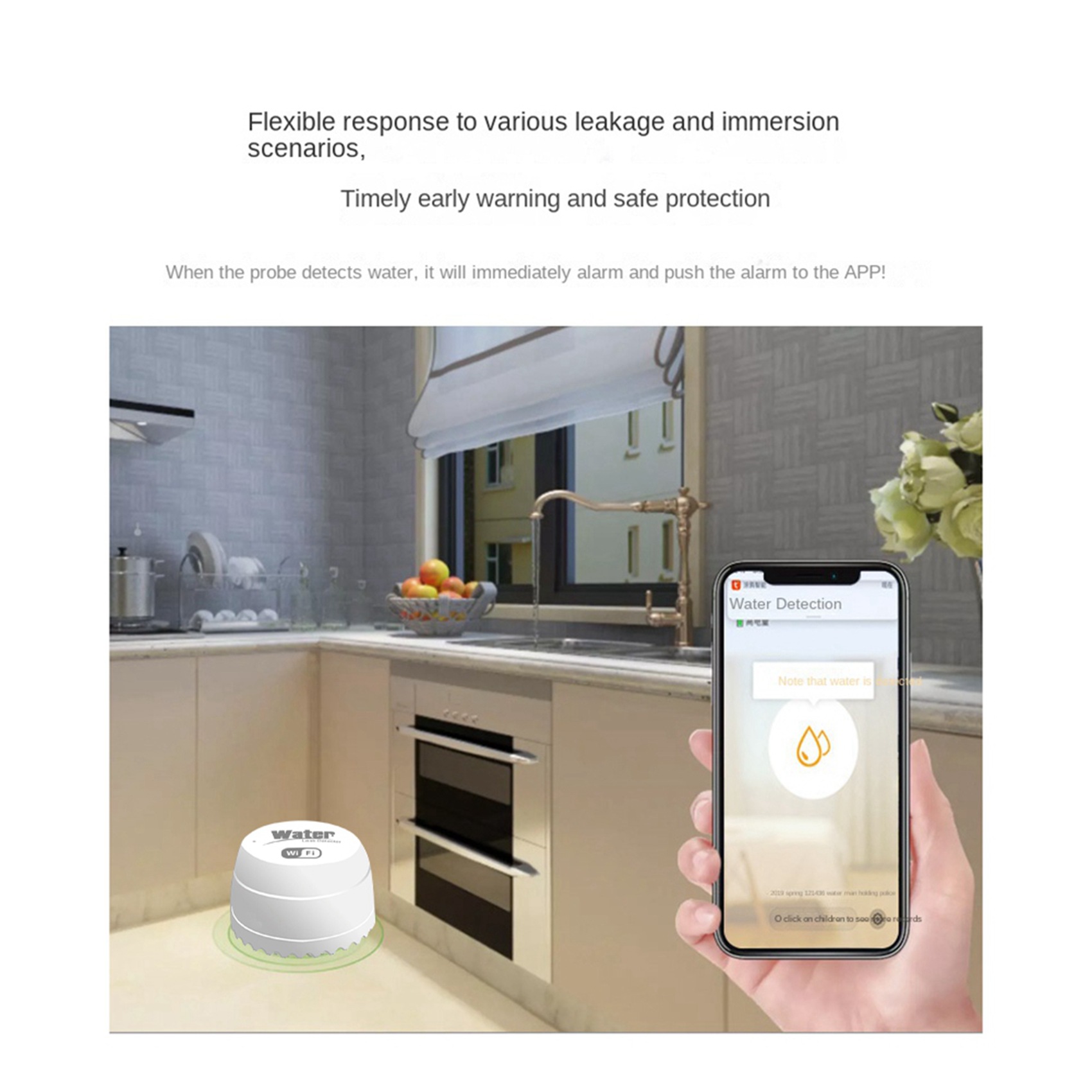 Water Alarm Sensor - ABKW-3X Wifi Crow Inteligentny Detektor Wycieku