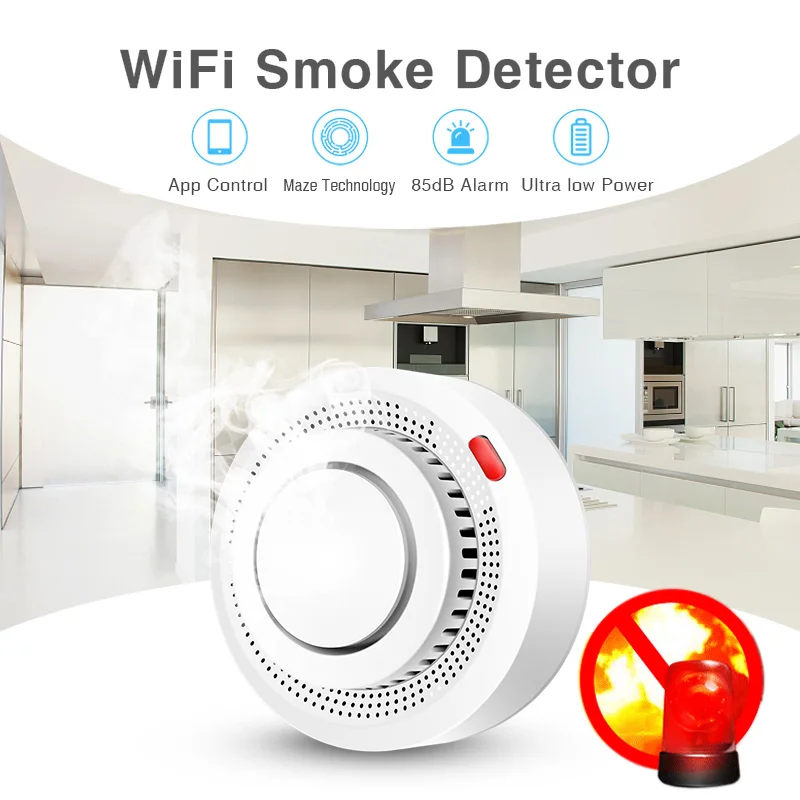 Czujnik dymu Tuya Smart WiFi,  – Smoke Detector Interconnected recenzja i cena