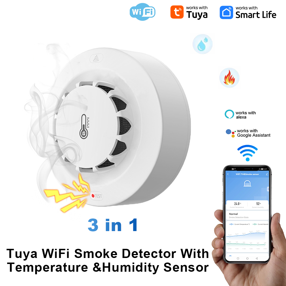 Tuya Wifi BT Dwa połączenia De – Smoke Detector Interconnected recenzja i cena